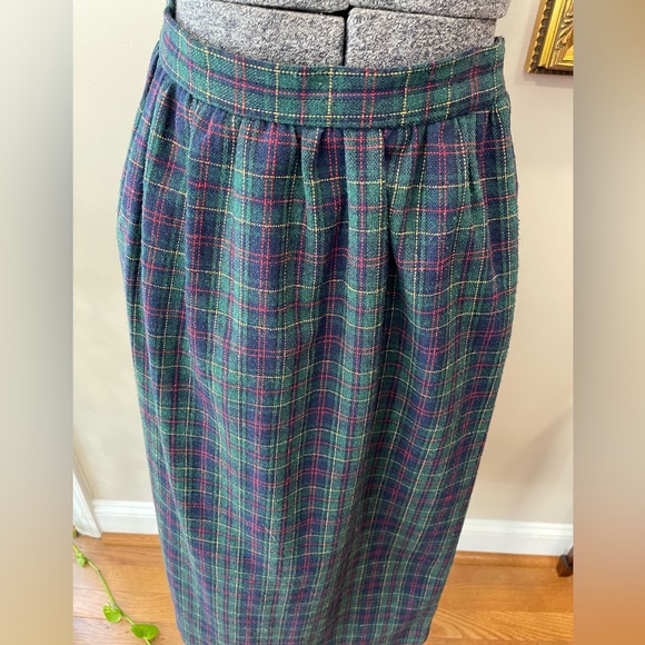 Kay Windsor Vintage 1980s wool‎ blend ladies skirt Union made-midi skirt-holiday - Picture 2 of 12
